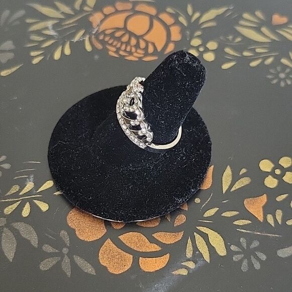 Rhinestone Crown Ring Size 8.5 - Picture 3 of 5